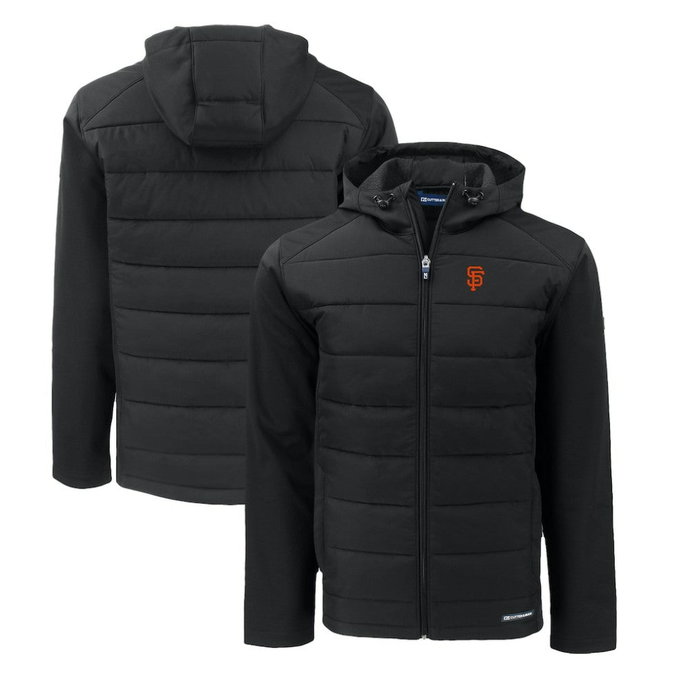 San Francisco Giants Cutter & Buck Evoke Hybrid Eco Softshell Recycled Full-Zip Hoodie - MLB