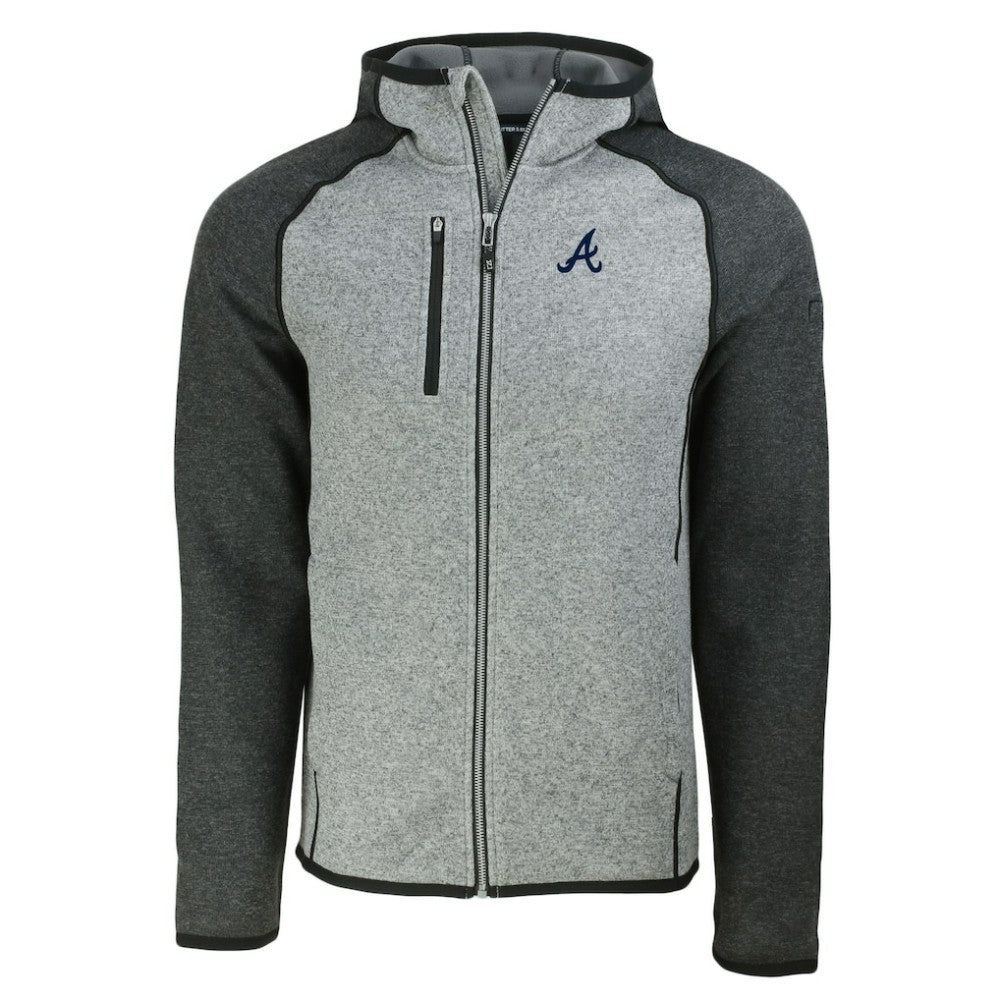 Atlanta Braves Cutter & Buck Mainsail Full-Zip Hooded Jacket - MLB