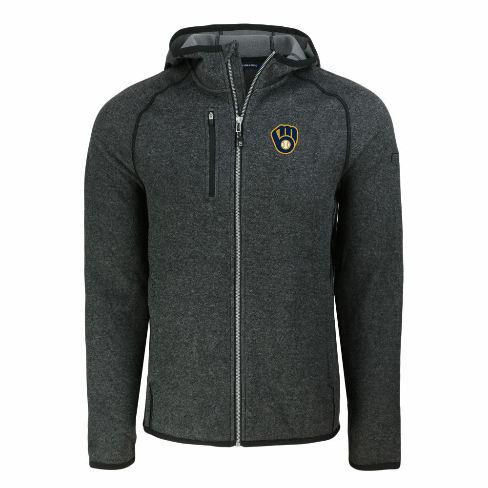 Milwaukee Brewers Cutter & Buck Mainsail Full-Zip Hooded Jacket - MLB