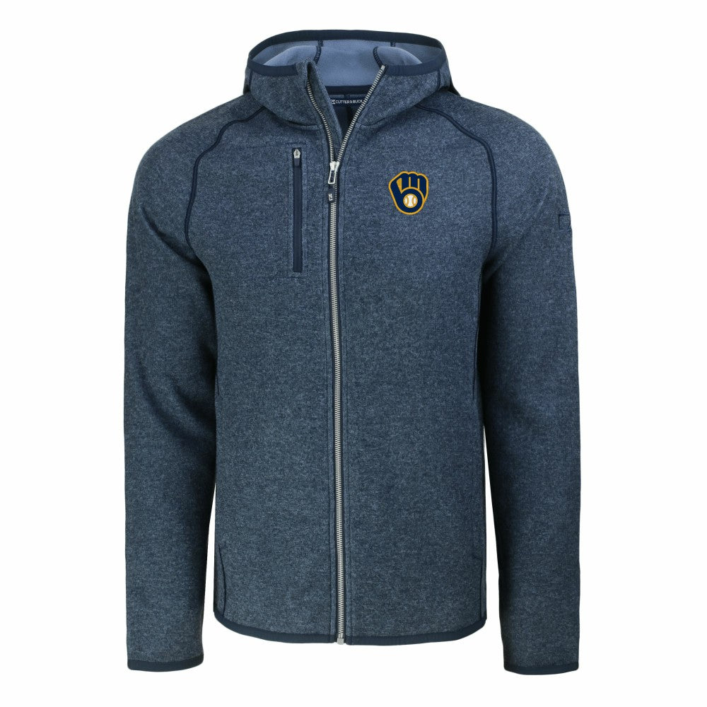 Milwaukee Brewers Cutter & Buck Mainsail Full-Zip Hooded Jacket - MLB