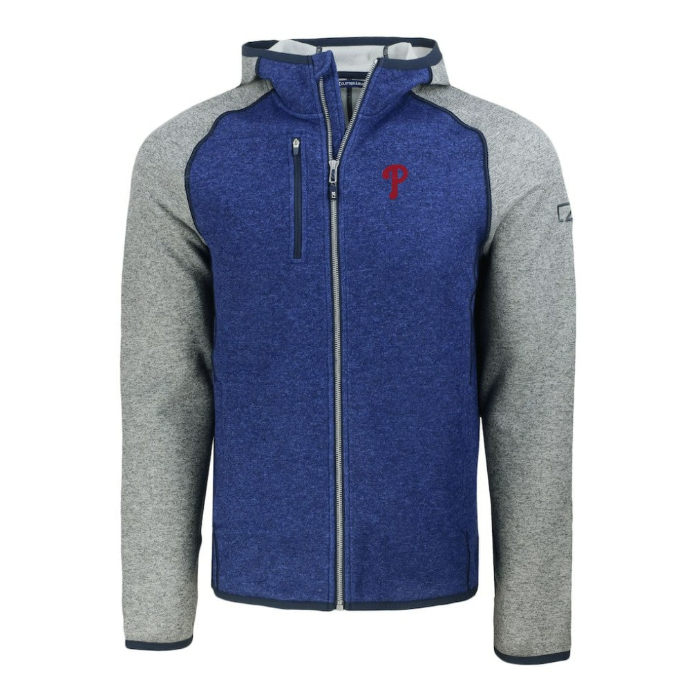 Philadelphia Phillies Cutter & Buck Mainsail Full-Zip Hooded Jacket - MLB