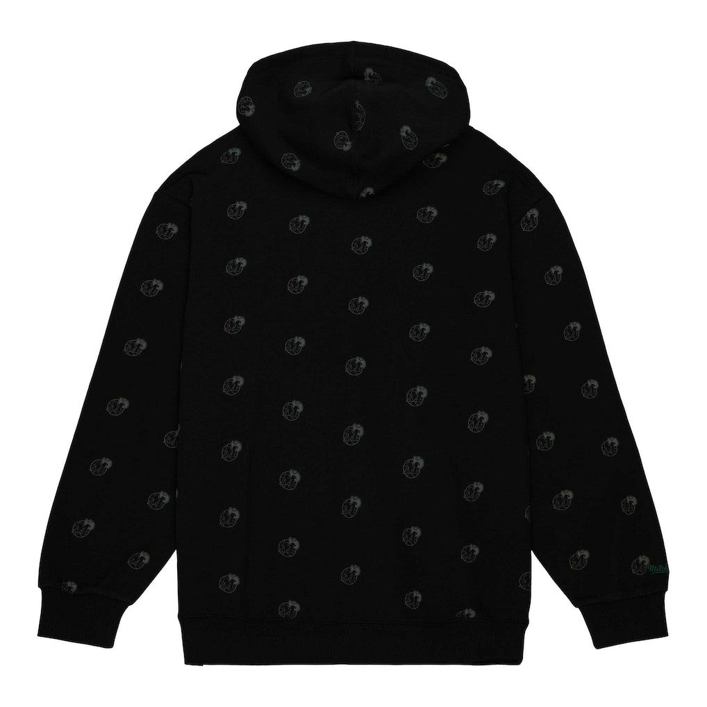 Dallas Mavericks Hardwood Classics Allover Print Pullover Hoodie Black - NBA