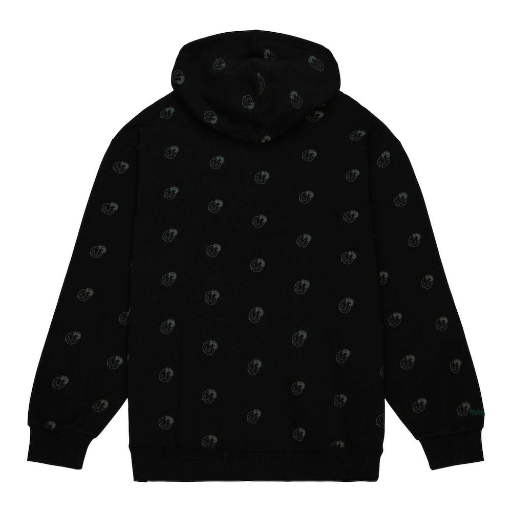 Dallas Mavericks Hardwood Classics Allover Print Pullover Hoodie Black - NBA