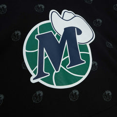 Dallas Mavericks Hardwood Classics Allover Print Pullover Hoodie Black - NBA