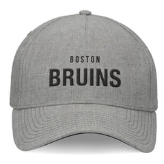 Boston Bruins Fanatics Elements A-Frame Leather Strapback Hat - Heather Gray - NHL
