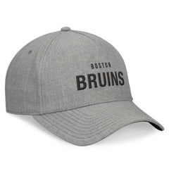 Boston Bruins Fanatics Elements A-Frame Leather Strapback Hat - Heather Gray - NHL