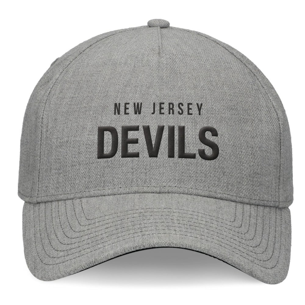 New Jersey Devils Fanatics Elements A-Frame Leather Strapback Hat - Heather Gray - NHL