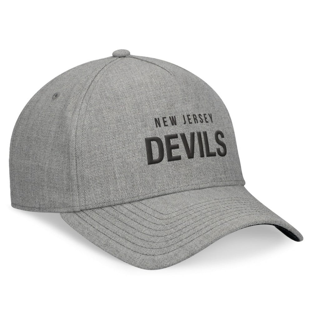 New Jersey Devils Fanatics Elements A-Frame Leather Strapback Hat - Heather Gray - NHL