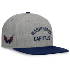 Washington Capitals Fanatics Elements Flat Brim Leather Strapback Hat - Heather Gray - NHL