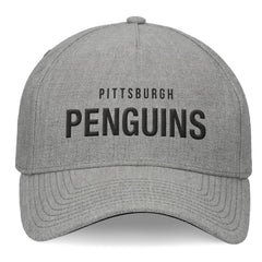 Pittsburgh Penguins Fanatics Elements A-Frame Leather Strapback Hat - Heather Gray - NHL