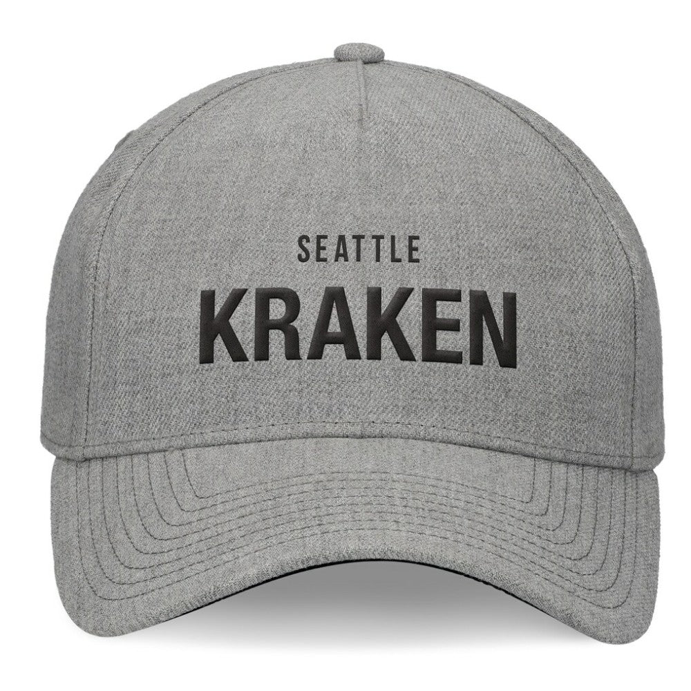 Seattle Kraken Fanatics Elements A-Frame Leather Strapback Hat - Heather Gray - NHL