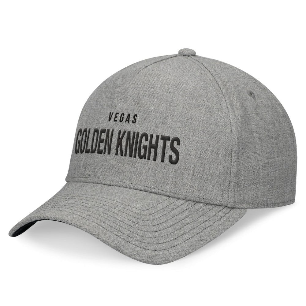 Vegas Golden Knights Fanatics Elements A-Frame Leather Strapback Hat - Heather Gray - NHL