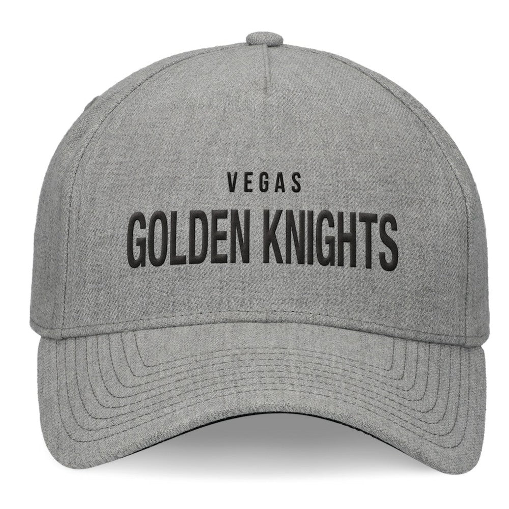 Vegas Golden Knights Fanatics Elements A-Frame Leather Strapback Hat - Heather Gray - NHL