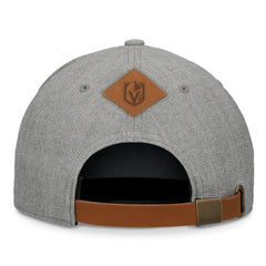 Vegas Golden Knights Fanatics Elements A-Frame Leather Strapback Hat - Heather Gray - NHL