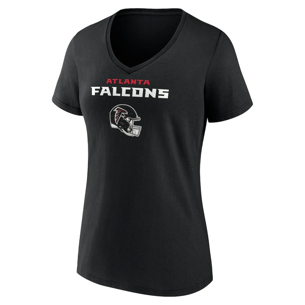 Bijan Robinson Atlanta Falcons Women's Team Wordmark Name & Number V-Neck T-Shirt Black | NFL