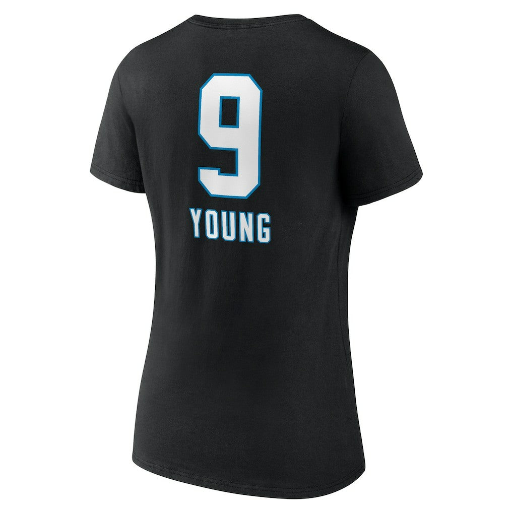 Bryce Young Carolina Panthers Women's Team Wordmark Name & Number V-Neck T-Shirt Black | NFL