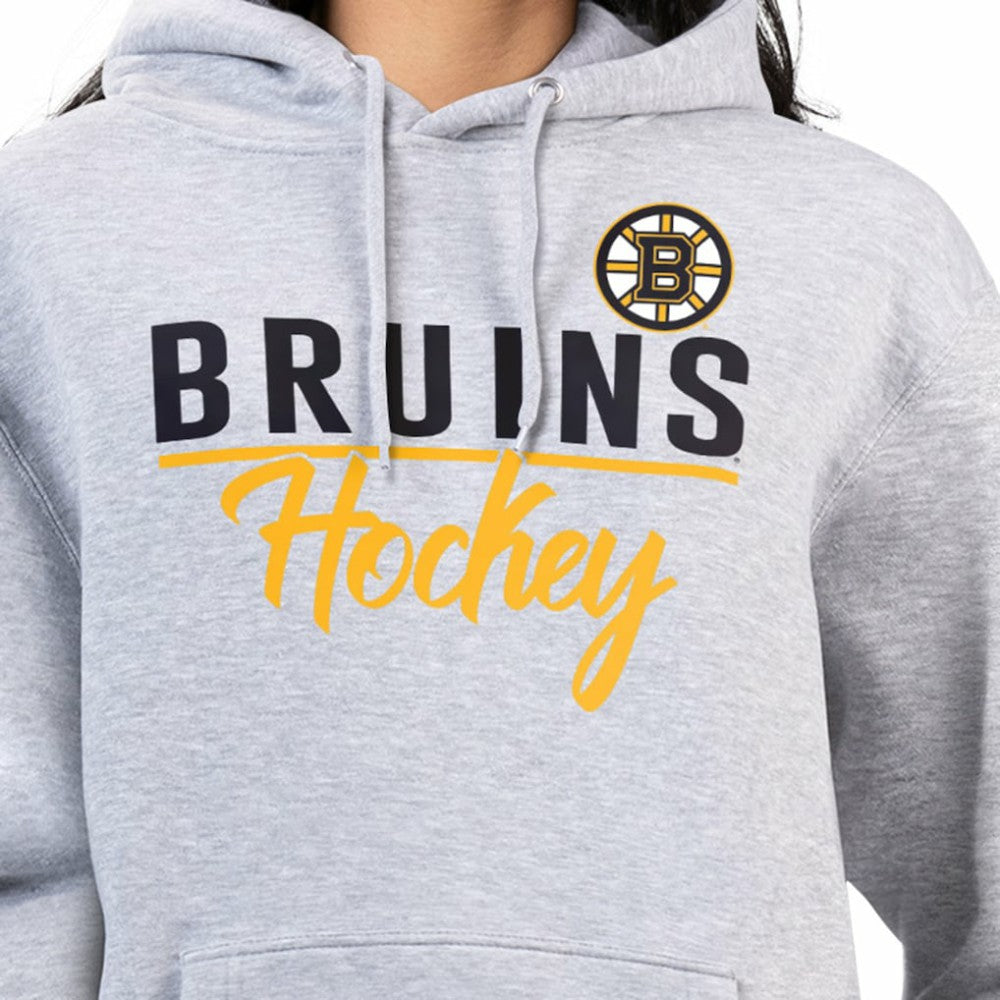 Boston Bruins G-III 4Her by Carl Banks Women's Team Sport Tri-Blend Fleece Hoodie - Heather Gray - NHL