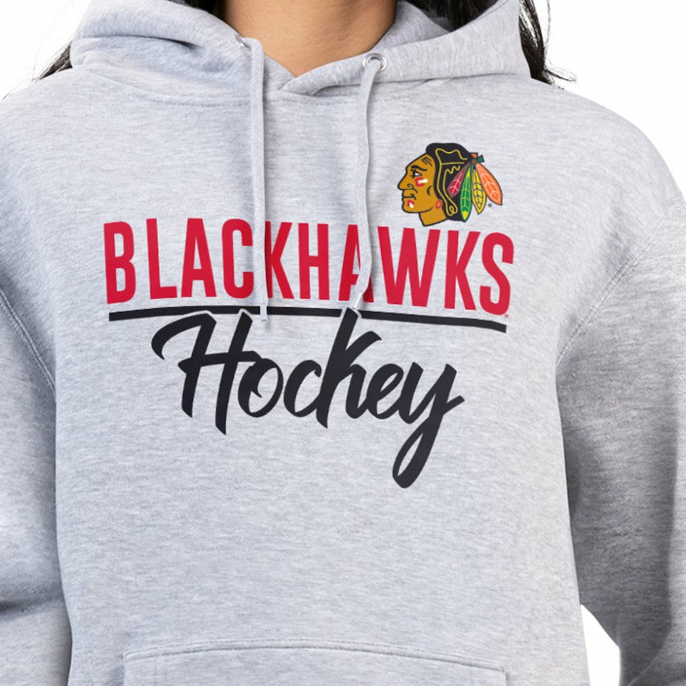 Chicago Blackhawks G-III 4Her by Carl Banks Women's Team Sport Tri-Blend Fleece Hoodie - Heather Gray - NHL