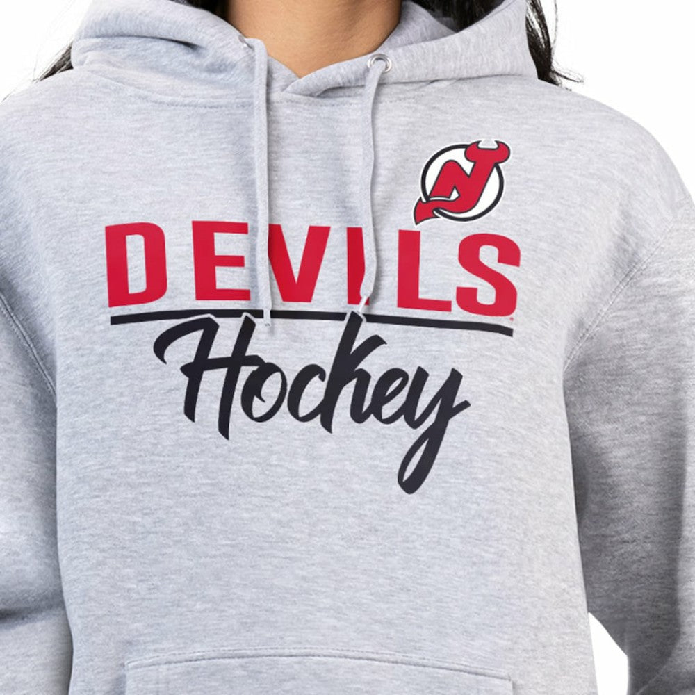New Jersey Devils G-III 4Her by Carl Banks Women's Team Sport Tri-Blend Fleece Hoodie - Heather Gray - NHL