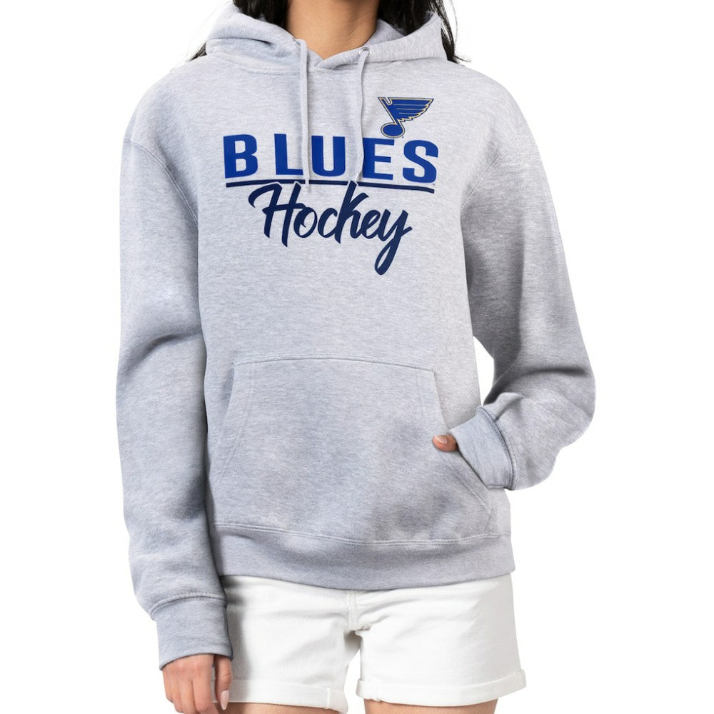 St. Louis Blues G-III 4Her by Carl Banks Women's Team Sport Tri-Blend Fleece Hoodie - Heather Gray - NHL