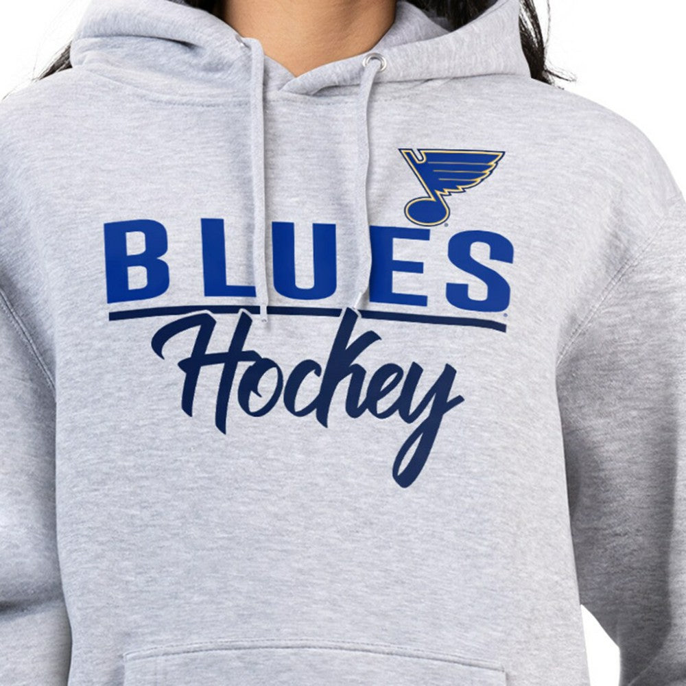 St. Louis Blues G-III 4Her by Carl Banks Women's Team Sport Tri-Blend Fleece Hoodie - Heather Gray - NHL