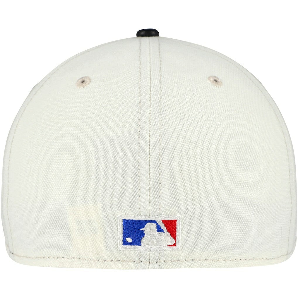 Chicago Bulls Faux Leather Visor Two-Tone 59FIFTY Fitted Hat Cream/Black - NBA