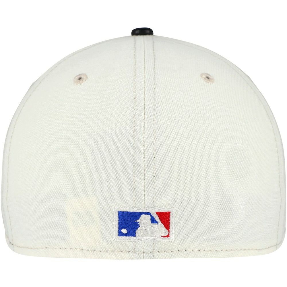 Chicago Bulls Faux Leather Visor Two-Tone 59FIFTY Fitted Hat Cream/Black - NBA