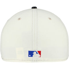 Chicago Bulls Faux Leather Visor Two-Tone 59FIFTY Fitted Hat Cream/Black - NBA