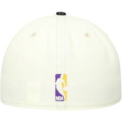 Los Angeles Lakers Faux Leather Visor Two-Tone 59FIFTY Fitted Hat White/Black - NBA