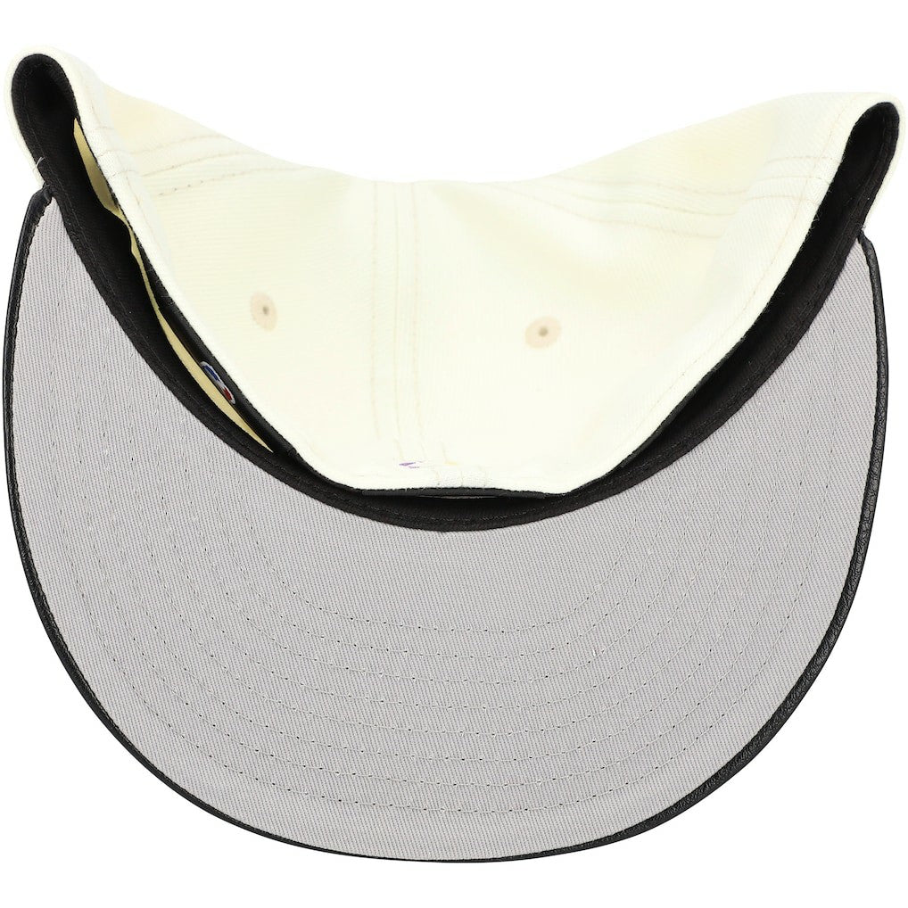 Los Angeles Lakers Faux Leather Visor Two-Tone 59FIFTY Fitted Hat White/Black - NBA