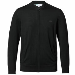 New York Jets Charles Tyrwhitt Merino Full-Zip Sweater Black | NFL