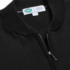 New York Jets Charles Tyrwhitt Merino Full-Zip Sweater Black | NFL