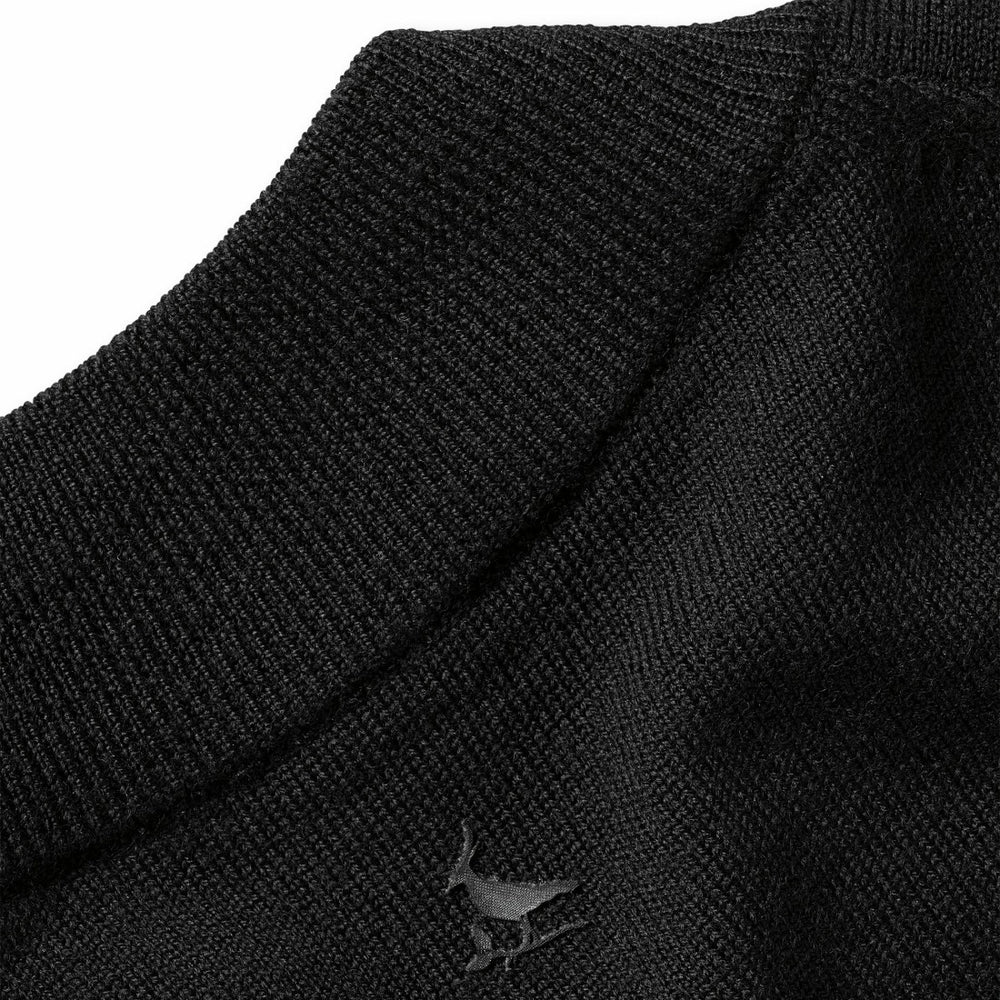 New York Jets Charles Tyrwhitt Merino Full-Zip Sweater Black | NFL