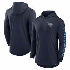 Tennessee Titans Blitz Tri-Blend Dri-FIT Long Sleeve Hoodie T-Shirt Navy | Nike for Sale