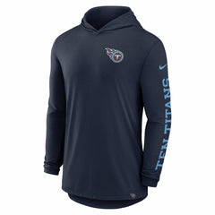 Tennessee Titans Blitz Tri-Blend Dri-FIT Long Sleeve Hoodie T-Shirt Navy | Nike for Sale