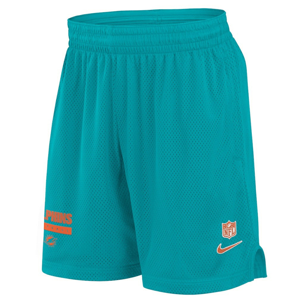 Miami Dolphins 2024 Sideline Performance Mesh Shorts Aqua | Nike for Sale