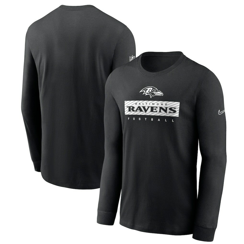 Baltimore Ravens Sideline Dri-FIT Long Sleeve T-Shirt Black | Nike for Sale