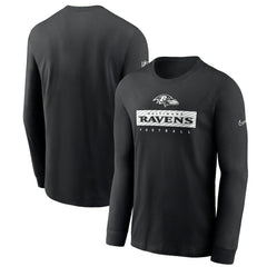 Baltimore Ravens Sideline Dri-FIT Long Sleeve T-Shirt Black | Nike for Sale