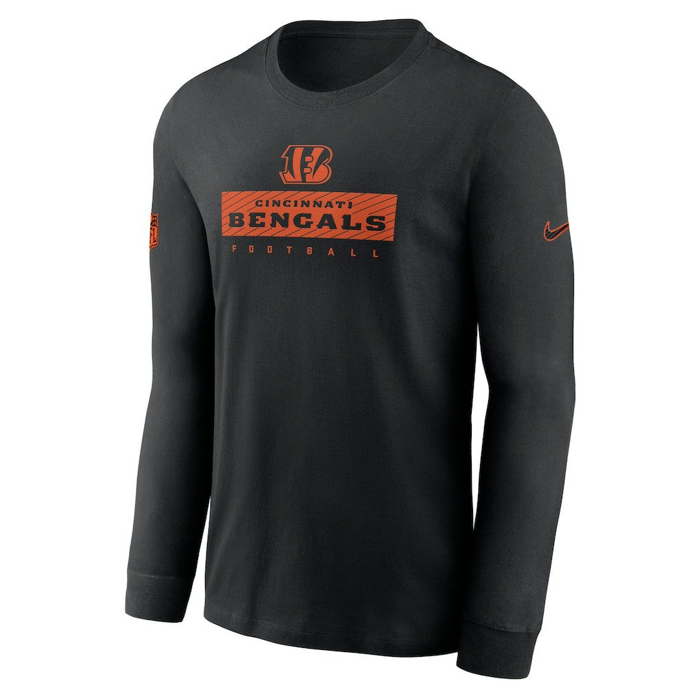 Cincinnati Bengals Sideline Dri-FIT Long Sleeve T-Shirt Black | Nike for Sale
