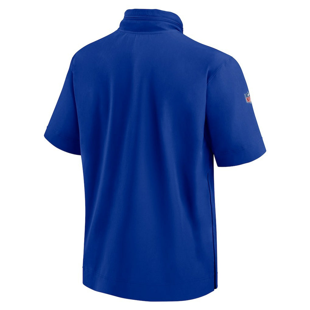 Buffalo Bills 2024 Sideline Coach Short Sleeve Half-Zip Hoodie Jacket Royal | Nike for Sale