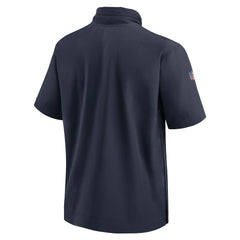 Chicago Bears 2024 Sideline Coach Short Sleeve Half-Zip Hoodie Jacket Navy | Nike for Sale
