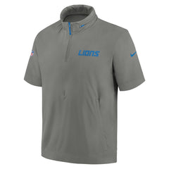 Detroit Lions 2024 Sideline Coach Short Sleeve Half-Zip Hoodie Jacket Gray | Nike for Sale