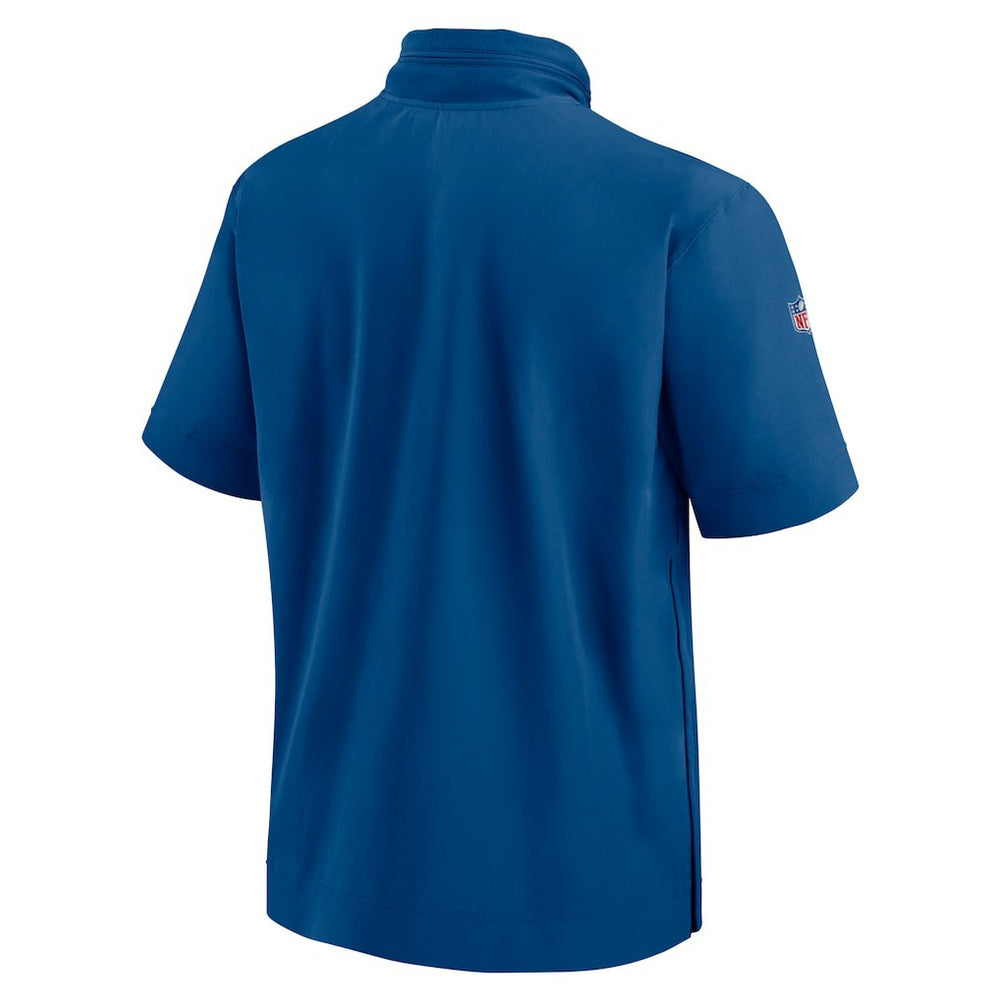Indianapolis Colts 2024 Sideline Coach Short Sleeve Half-Zip Hoodie Jacket Royal | Nike for Sale