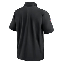 Las Vegas Raiders 2024 Sideline Coach Short Sleeve Half-Zip Hoodie Jacket Black | Nike for Sale