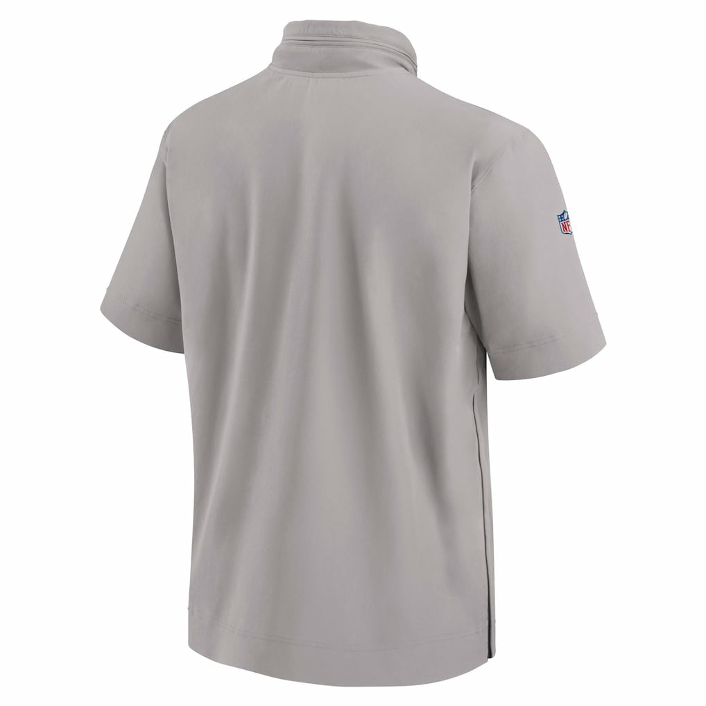 Miami Dolphins 2024 Sideline Coach Short Sleeve Half-Zip Hoodie Jacket Gray | Nike for Sale
