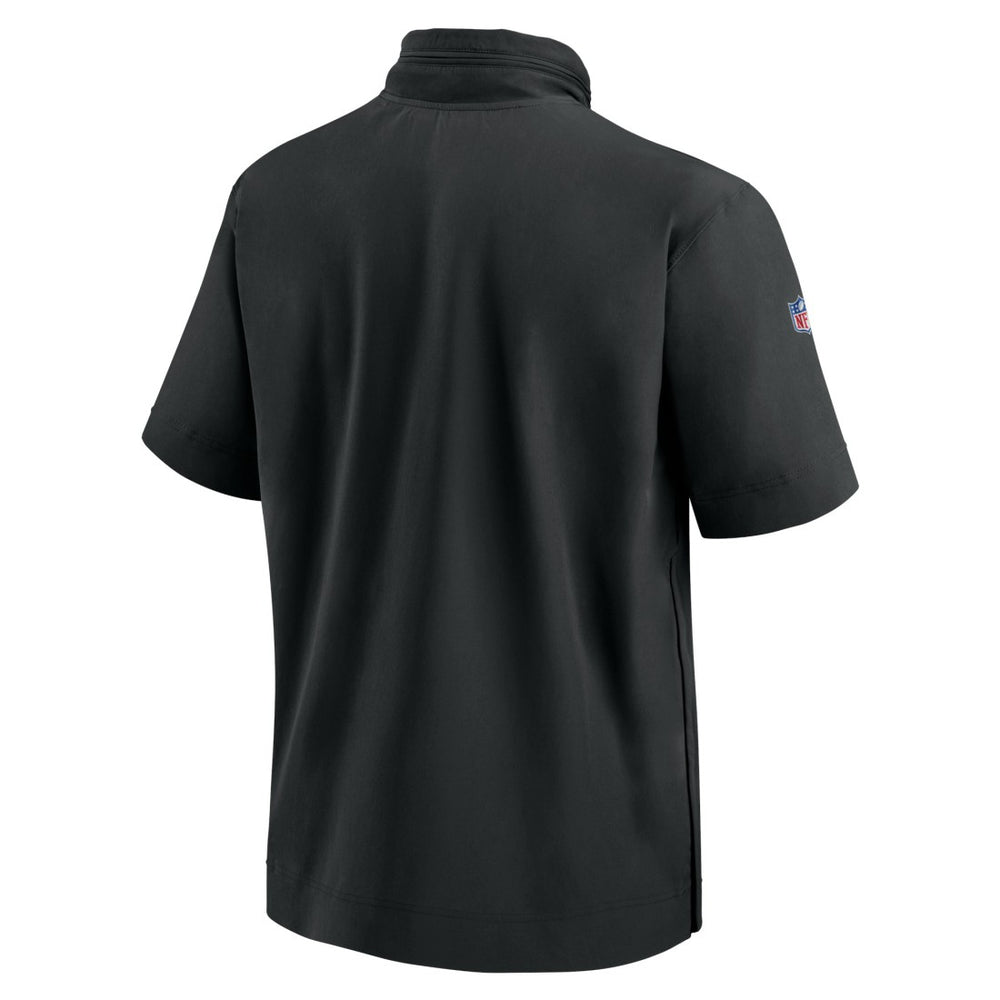 New York Jets 2024 Sideline Coach Short Sleeve Half-Zip Hoodie Jacket Black | Nike for Sale