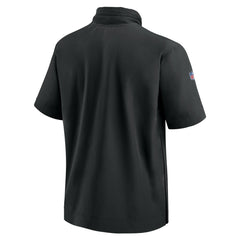 New York Jets 2024 Sideline Coach Short Sleeve Half-Zip Hoodie Jacket Black | Nike for Sale
