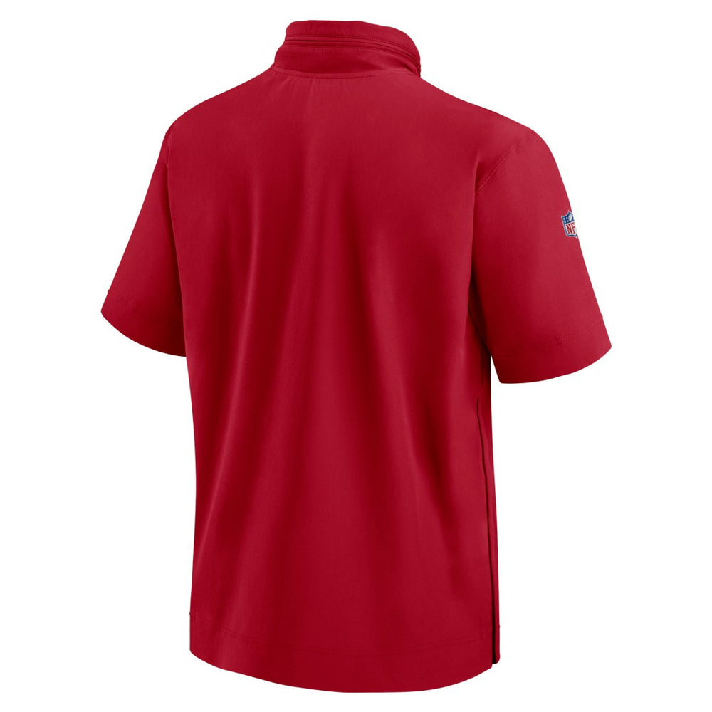Tampa Bay Buccaneers 2024 Sideline Coach Short Sleeve Half-Zip Hoodie Jacket Red | Nike for Sale