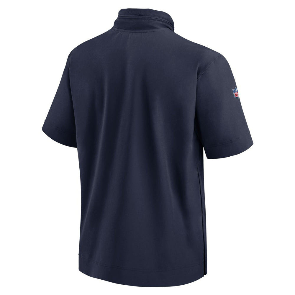 Tennessee Titans 2024 Sideline Coach Short Sleeve Half-Zip Hoodie Jacket Navy | Nike for Sale