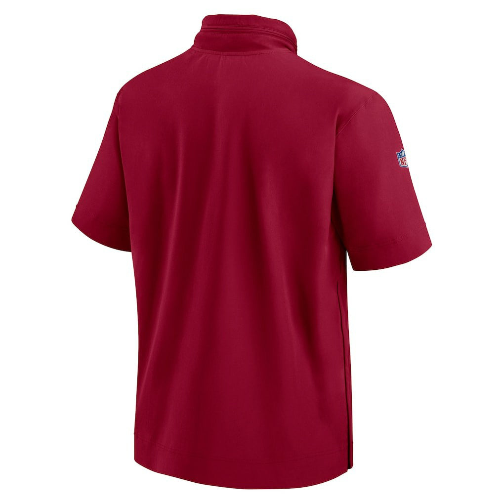 Washington Commanders 2024 Sideline Coach Short Sleeve Half-Zip Hoodie Jacket Burgundy | Nike for Sale